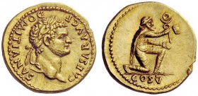 The Roman Empire 
 Domitian caesar, 69 – 81 
 Aureus 77-78, AV 7.25 g. CAESAR AVG F – DOMITIANVS Laureate head r. Rev. Bearded Parthian wearing cloa...