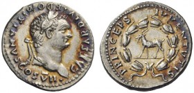 The Roman Empire 
 Domitian caesar, 69 – 81 
 Denarius 80-81, AR 3.34 g. CAESAR DIVI F DOMITIANVS COS VII Laureate head r. Rev. PRINCEPS – IVVENTVTI...
