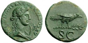The Roman Empire 
 Domitian augustus, 81 – 96 
 Semis 90-91, Æ 2.65 g. IMP DOMIT AVG GERM COS XV Draped bust of Apollo r. Rev. Raven perched r. on b...