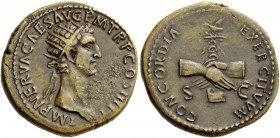 The Roman Empire 
 Nerva, 96 – 98 
 Dupondius 97, Æ 16.66 g. IMP NERVA CAES AVG P M TR P COS III P P Radiate head r. Rev. CONCORDIA – EXERCITVM Clas...