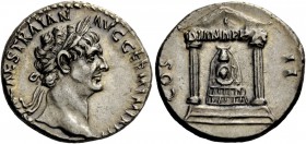 The Roman Empire 
 Trajan, 98 – 117 
 Cistophoric tetradrachm, Asia Minor 98-99, AR 10.77 g. [IMP] CAES TRAIAN – AVG GERM P M TR P P P Laureate head...