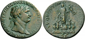 The Roman Empire 
 Trajan, 98 – 117 
 Sestertius circa 103-104, Æ 21.52 g. IMP CAES NERVAE TRAIANO AVG GER DAC P M TR P COS V P P Laureate head r. R...
