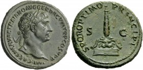 The Roman Empire 
 Trajan, 98 – 117 
 As circa 103-104, Æ 11.72 g. IMP CAES NERVAE TRAIANO AVG GER DAC P M TR P COS V P P Laureate head r. Rev. S P ...