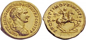 The Roman Empire 
 Trajan, 98 – 117 
 Aureus circa 104/105-107, AV 7.28 g. IMP TRAIANO AVG GER DAC P M TR P COS V P P Draped, cuirassed and laureate...