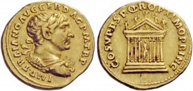 The Roman Empire 
 Trajan, 98 – 117 
 Aureus circa 107-108, AV 6.99 g. IMP TRAIANO AVG GER DAC P M TR P Laureate, draped and cuirassed bust r., wear...
