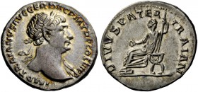 The Roman Empire 
 Trajan, 98 – 117 
 Denarius circa 112-113, AR 3.06 g. IMP TRAIANVS AVG GER DAC P M TR P COS VI P P Laureate bust r., drapery on l...