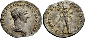 The Roman Empire 
 Trajan, 98 – 117 
 Denarius circa 114-116, AR 3.36 g. IMP CAES NER TRAIANO OPTIMO AVG GER DAC Laureate and draped bust r. Rev. P ...