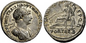 The Roman Empire 
 Trajan, 98 – 117 
 Denarius circa 114-116, AR 3.50 g. IMP CAES NER TRAIANO OPTIMO AVG GER DAC Laureate, draped and cuirassed bust...
