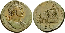 The Roman Empire 
 Trajan, 98 – 117 
 Sestertius circa 116-117, Æ 24.61 g. IMP CAES NER TRAIANO OPTIMO AVG GER DAC PARTHICO P M TR P COS VI P P Laur...