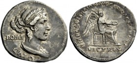 The Roman Empire 
 Restoration coin of Trajan 
 Restored issue of M. Porcius Cato. Denarius circa 112-113, AR 3.10 g. Draped and diademed female bus...