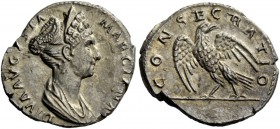 The Roman Empire 
 Marciana, elder sister of Trajan 
 Diva Marciana. Denarius circa 112-117, AR 3.26 g. DIVA AVGVSTA – MARCIANA Draped bust r., hair...