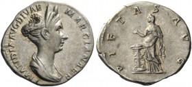 The Roman Empire 
 Matidia, daughter of Marciana 
 Denarius circa 112-117, AR 3.33 g. MATIDIA AVG DIVAE – MARCIANAE F Draped bust r., hair arranged ...