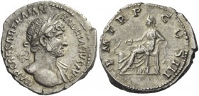 The Roman Empire 
 Hadrian, 117 – 134 
 Denarius 119-122, AR 3.52 g. IMP CAESAR TRAIAN – HADRIANVS AVG Laureate bust r., drapery on l. shoulder. Rev...