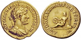 The Roman Empire 
 Hadrian, 117 – 134 
 Aureus 121, AV 7.24 g. IMP CAES HADRIA – NVS AVG COS III Laureate, draped and cuirassed bust r. Rev. ANN ÐCC...