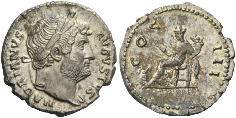 The Roman Empire 
 Hadrian, 117 – 134 
 Denarius 125-128, AR 3.42 g. HADRIANVS...