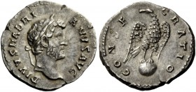 The Roman Empire 
 Hadrian, 117 – 134 
 Divus Hadrianus. Denarius 139, AR 3.05 g. DIVVS HADRI – ANVS AVG Bare head r. Rev. CONSE – CRATIO Eagle stan...