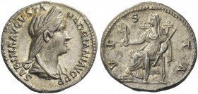 The Roman Empire 
 Sabina, wife of Hadrian 
 Denarius 128-136, AR 3.25 g. SABINA AVGVSTA – HADRIANI AVG P P Draped and veiled bust r. Rev. VE – S – ...