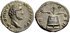 The Roman Empire 
 Antoninus Pius augustus, 138 – 161 
 Denarius 139, AR 3.81 g. ANTONINVS – AVG PIVS P P Bare head r. Rev. TR P – C – OS II Modius ...