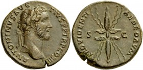 The Roman Empire 
 Antoninus Pius augustus, 138 – 161 
 Sestertius 140-144, Æ 27.42 g. ANTONINVS AVG – PIVS P P TR P COS II Bare head r. Rev. PROVID...