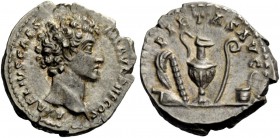 The Roman Empire 
 Marcus Aurelius caesar, 139-161 
 Denarius 140-144, AR 3.27 g. AVRELIVS CAES – AR AVG PII F COS Bare head r. Rev. PIETAS AVG Knif...