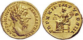 The Roman Empire 
 Marcus Aurelius augustus, 161-180 
 Aureus 168, AV 7.13 g. M ANTONINVS AVG – ARM PARTH MAX Laureate head r. Rev. TR P XIII·IMP V ...