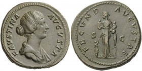 The Roman Empire 
 Faustina, wife of Marcus Aurelius 
 Sestertius 161-176, Æ 29.76 g. FAVSTINA – AVGVSTA Draped bust r. Rev. FECVND – AVGVSTAE Fecun...