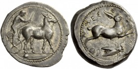 Greek Coins 
 Sicily, Messana. Tetradrachm circa 425-421 BC, AR 17.46 g. 
 Description Biga of mules driven r. by bearded charioteer; in exergue, ol...