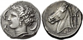 Greek Coins 
 The Carthaginians in Sicily. Tetradrachm, &quot;mint of the Camp&quot; circa 320, AR 16.98 g. 
 Description Head of Tanit-Persephone l...