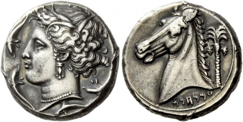 Greek Coins 
 The Carthaginians in Sicily. Tetradrachm, ”mint of the Camp” circ...