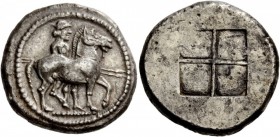 Greek Coins 
 Kings of Macedonia, Alexander I, 498-454. Octodrachm circa 492-480 BC, AR 29.00 g. 
 Description Warrior, wearing causia and holding t...