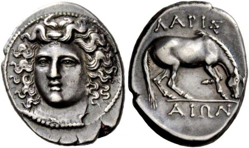 Greek Coins 
 Thessaly, Larissa. Drachm circa 356-342 BC, AR 6.13 g. 
 Descrip...