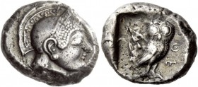 Greek Coins 
 Attica, Athens. Tetradrachm circa 500/490-485/0 BC, AR 16.15 g. 
 Description Head of Athena r. wearing crested Attic helmet. Rev. AQE...