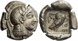 Greek Coins 
 Attica, Athens. Tetradrachm circa 467/466 or 463/462 BC, AR 17.18 g. 
 Description Head of Athena r. wearing crested Attic helmet. Rev...