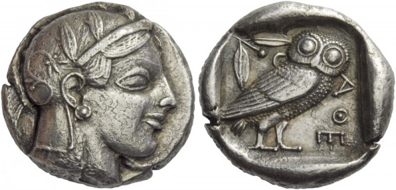 Greek Coins 
 Attica, Athens. Tetradrachm late 460 BC, AR 17.08 g. 
 Descripti...