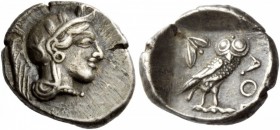 Greek Coins 
 Attica, Athens. Drachm circa 454-414 BC, AR 4.27 g. 
 Description Head of Athena r. wearing crested Attic helmet. Rev. AQE Owl standin...
