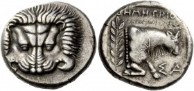 Greek Coins 
 Islands off Ionia, Samos. Demetrios, son of Antionaides, magistrate. Tetradrachm circa 408-366 BC, AR 14.66 g. 
 Description Facing li...