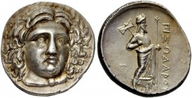 Greek Coins 
 Satraps of Caria. Pixodarus, 341-336 BC. Didrachm circa 341-336 BC, AR 6.97 g. 
 Description Wreathed and draped head of Apollo facing...
