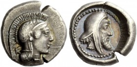 Greek Coins 
 Dynasts of Lycia, Kherei, circa 410-390 BC. hemidrachm, Pinara circa 410-390 BC, AR 2.15 g. 
 Description Helmeted head of Athena r., ...