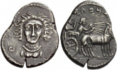 Greek Coins 
 Syria, Abyaty, circa 342-331, didrachm, Cyrrhestica, Bambyke–Manbog circa 342-331 BC, AR 8.25 g. 
 Description hdd w 'th (Hadad and At...