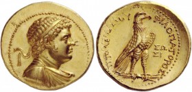 Greek Coins 
 Ptolemaic Kings of Egypt. Ptolemy IV Philopator, 221-204 BC Octodrachm, Sidon circa 202-200 BC, AV 27.80 g. 
 Description Diademed and...