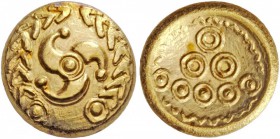 Celtic coins 
 Central Europe Celts, the Vindelici. Stater early 1st century BC, AV 7.61 g. 
 Description Trisceles within a wreath-like torque with...