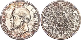 Lippe-Detmold. Leopold IV 3 Mark 1913-A MS66 NGC, Berlin mint, KM275, J-79. Wholly radiant with mottled areas of autumnal tone that serve to highlight...