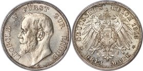 Lippe-Detmold. Leopold IV 3 Mark 1913-A MS64+ PCGS, Berlin mint, KM275, J-79. Featuring a bold combination of eye appeal and technical precision, this...