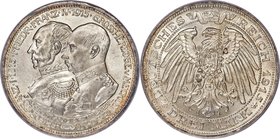 Mecklenburg-Schwerin. Friedrich Franz IV 3 Mark 1915-A MS66 PCGS, Berlin mint, KM340, J-88. Essentially untoned, excepting only light touches of amber...