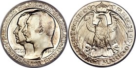 Prussia. Wilhelm II Proof "Berlin University" 3 Mark 1910-A PR67 Deep Cameo PCGS, Berlin mint KM530, J-107. Proof Mintage: 2,000. A predominance of mi...