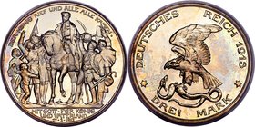 Prussia. Wilhelm II Proof "Napoleon's Defeat" 3 Mark 1913-A PR66 PCGS, Berlin mint, KM534, J-110. A striking gem example with which one would have to ...