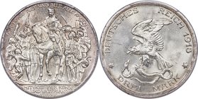 Prussia. Wilhelm II "Napoleon's Defeat" 3 Mark 1913-A MS66 PCGS, Berlin mint, KM534, J-110. Pleasingly bold, with icy fields radiating brilliant white...