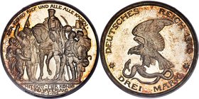 Prussia. Wilhelm II Proof "Napoleon's Defeat" 3 Mark 1913-A PR65 Cameo PCGS, Berlin mint, KM534, J-110. A visual masterpiece, with bold illustrations ...