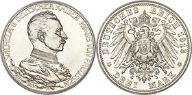 Prussia. Wilhelm II Proof 3 Mark 1913-A PR65 Cameo PCGS, Berlin mint, KM535, J-112. A fully reflective Proof emission, struck for Wilhelm's silver Jub...