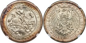 Prussia. Wilhelm II "Mansfeld" 3 Mark 1915-A MS68 NGC, Berlin mint, KM539, J-115. Truly elite, fully struck, and boldly rendered, with unimpaired lust...